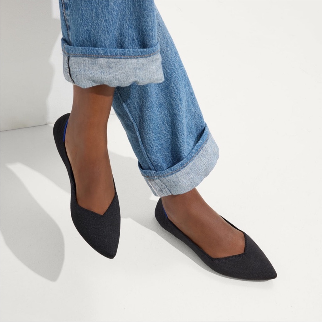 Rothy’s The Point Black Ballet Slip-On Flats Women’s Size 10.5